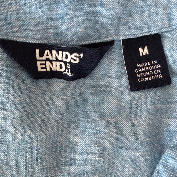 Lands’ End Linen Blend Pullover Blouse – Light Blue Size M. Very good condition - Picture 2 of 7